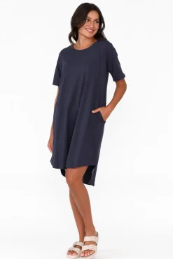 Cotton Dresses<Betty Basics Nyree Navy Hi Lo Cotton Dress