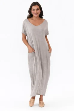 Cotton Dresses<Cotton Village Oat Pocket Crinkle Cotton Draped Dress