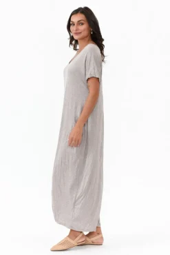 Cotton Dresses<Cotton Village Oat Pocket Crinkle Cotton Draped Dress