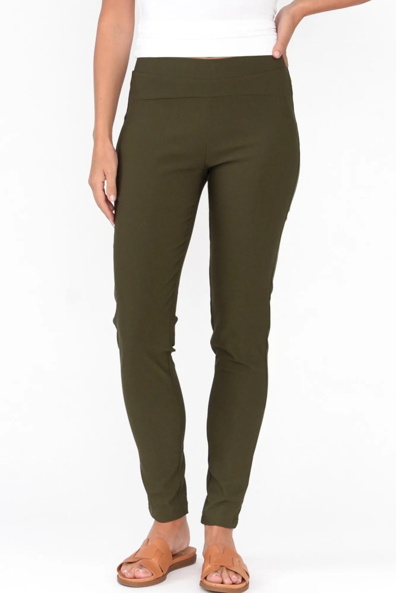 Pants<Tirelli Olympia Khaki Straight Pant