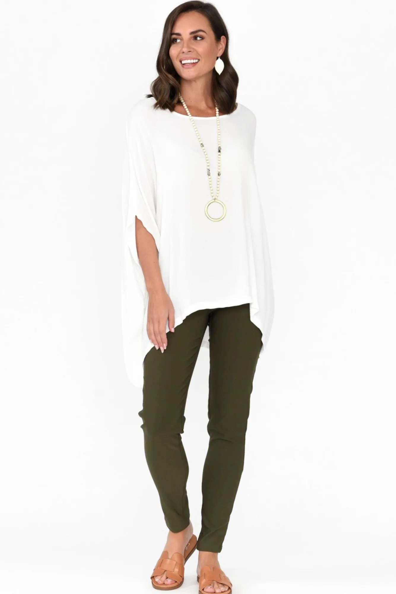 Pants<Tirelli Olympia Khaki Straight Pant