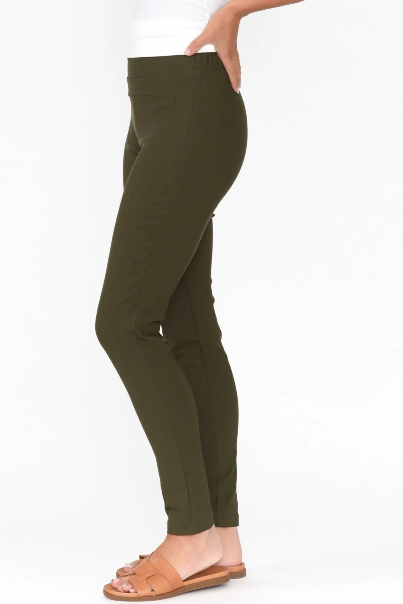 Pants<Tirelli Olympia Khaki Straight Pant