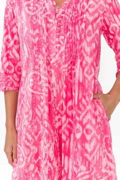 Cotton Dresses<Orientique Olympus Pink Geo Organic Cotton Dress