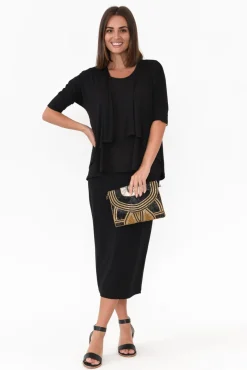 Cardigans<Bamboo Body Opal Black Bamboo Cardigan