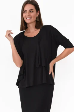 Cardigans<Bamboo Body Opal Black Bamboo Cardigan