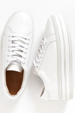 White Sneakers<Alfie and Evie Oracle White Leather Platform Sneaker