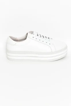 White Sneakers<Alfie and Evie Oracle White Leather Platform Sneaker
