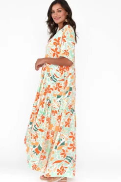 Maxi Dresses<PQ Orange Garden Peak Maxi Dress