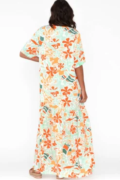 Maxi Dresses<PQ Orange Garden Peak Maxi Dress