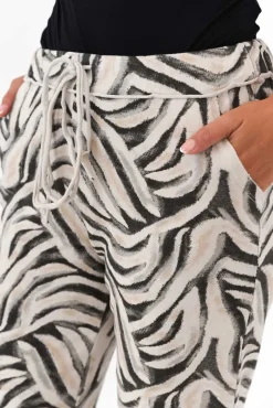 Pants<La Strada Osaka Black Zebra Cotton Stretch Pant