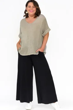 Linen Tops<Talia Benson Oversized Anna Natural Linen Tee