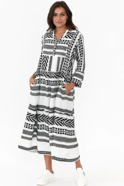 Cotton Dresses<Joop u0026 Gypsy Paloma White Embroidered Cotton Midi Dress