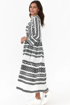 Cotton Dresses<Joop u0026 Gypsy Paloma White Embroidered Cotton Midi Dress