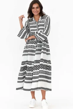 Cotton Dresses<Joop u0026 Gypsy Paloma White Embroidered Cotton Midi Dress