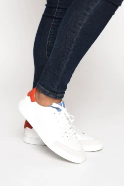 White Sneakers<EOS Panels White Leather Sneaker