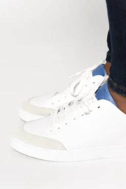 White Sneakers<EOS Panels White Leather Sneaker