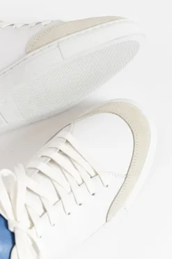 White Sneakers<EOS Panels White Leather Sneaker