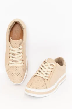 Leather Sneakers<Alfie and Evie Paradise Nude Leather Sneaker