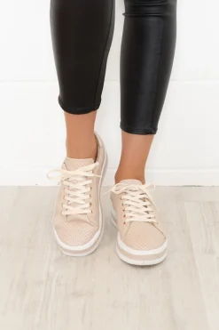 Leather Sneakers<Alfie and Evie Paradise Nude Leather Sneaker