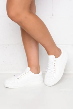 White Sneakers<Alfie and Evie Paradise White Leather Sneaker