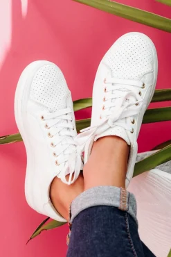 White Sneakers<Alfie and Evie Paradise White Leather Sneaker