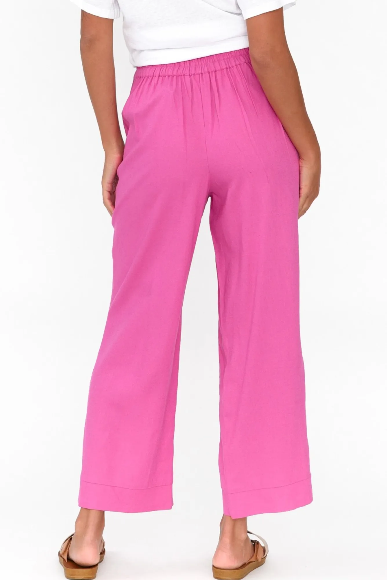 Pants<Betty Basics Parker Hot Pink Linen Blend Pant