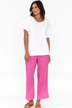 Pants<Betty Basics Parker Hot Pink Linen Blend Pant