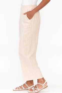 Pants<Betty Basics Parker Natural Stripe Linen Blend Pant