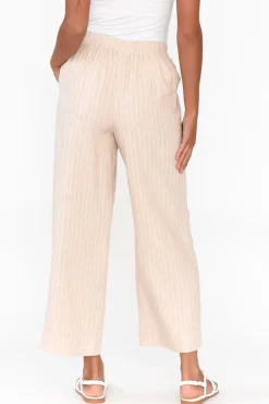 Pants<Betty Basics Parker Natural Stripe Linen Blend Pant