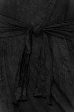 Cotton Dresses<Cotton Village Patricia Black Crinkle Cotton Tie Dress