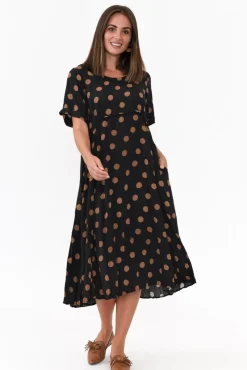 Midi Dresses<Willow Tree Pattison Black Spot Midi Dress