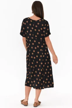 Midi Dresses<Willow Tree Pattison Black Spot Midi Dress
