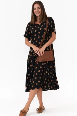 Midi Dresses<Willow Tree Pattison Black Spot Midi Dress