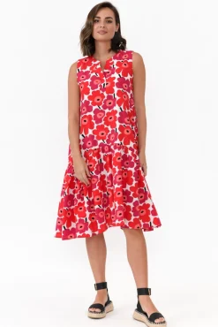 Cotton Dresses<Clarity Paulette Red Poppy Cotton Dress