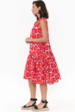 Cotton Dresses<Clarity Paulette Red Poppy Cotton Dress