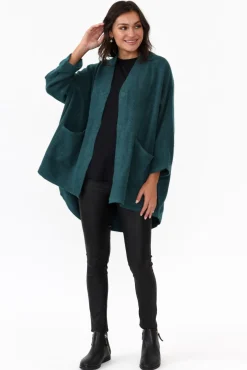 Knitwear<Tirelli Payten Teal Magnetic Knit Cardigan