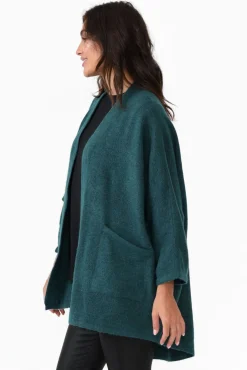Knitwear<Tirelli Payten Teal Magnetic Knit Cardigan