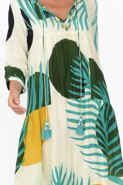 Cotton Dresses<Cinnamon Paz Green Tropical Cotton Dress