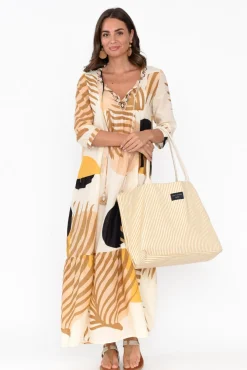 Cotton Dresses<Cinnamon Paz Mustard Tropical Cotton Dress