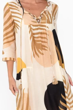 Cotton Dresses<Cinnamon Paz Mustard Tropical Cotton Dress