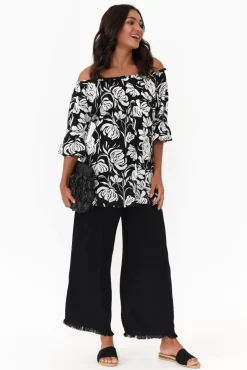 Pants<Zen Garden Penny Black Relaxed Pant