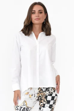 Cotton Tops<Tirelli Penny White Pleated Cotton Shirt