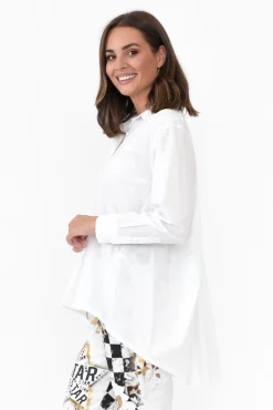 Cotton Tops<Tirelli Penny White Pleated Cotton Shirt