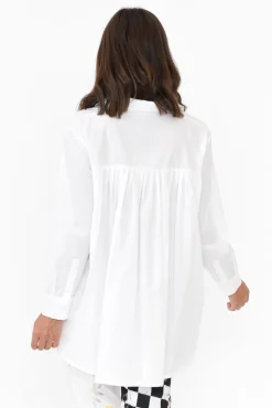 Cotton Tops<Tirelli Penny White Pleated Cotton Shirt