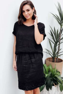 Skirts<Gordon Smith Phillipa Black Ruffle Hem Skirt