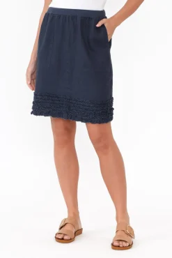 Skirts<Gordon Smith Phillipa Navy Ruffle Hem Skirt
