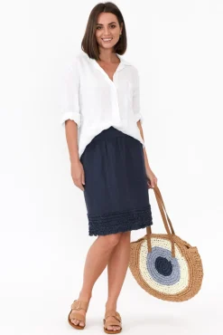 Skirts<Gordon Smith Phillipa Navy Ruffle Hem Skirt