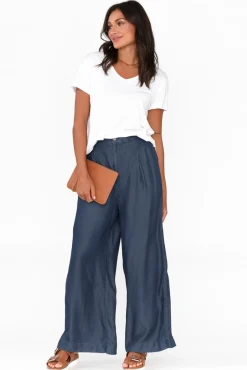 Pants<Betty Basics Pia Blue Denim Palazzo Pant
