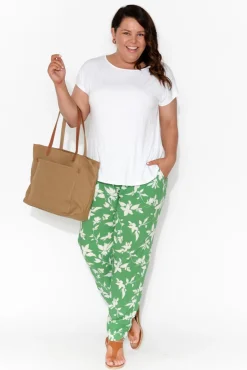 Sleeved Tops<Bamboo Body Pia White Bamboo Boatneck Tee