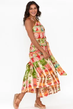 Cotton Dresses<Holiday Pinata Tropical Cotton Halter Dress